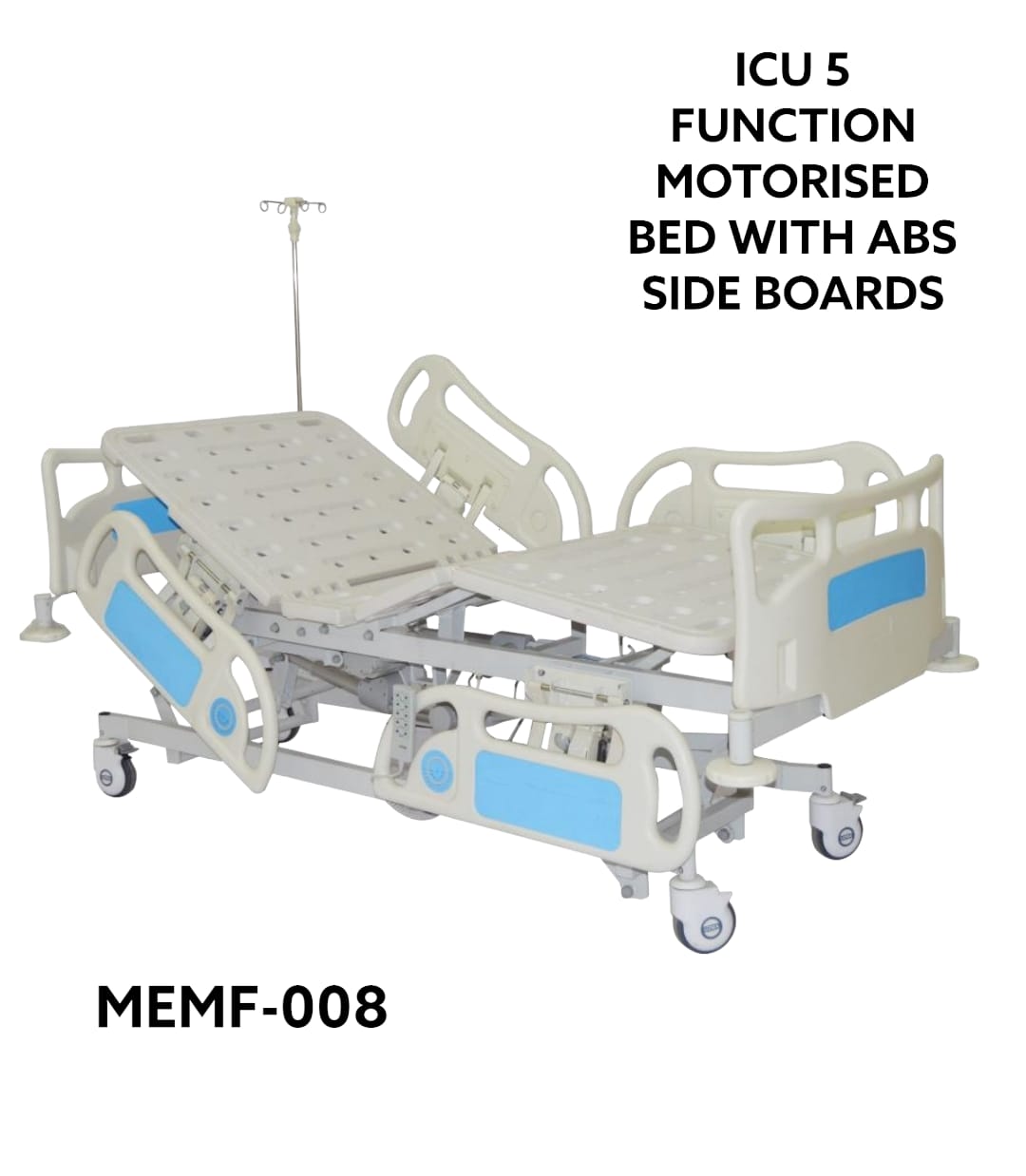 ICU 5 FUNCTION MOTORISED BED WITH ABS SIDE BOARDS